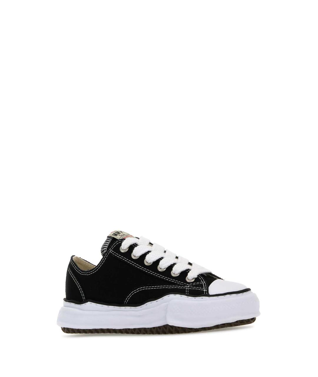 MAISON MIHARA YASUHIRO Черные текстильные низкие кроссовки / кеды, фото 2