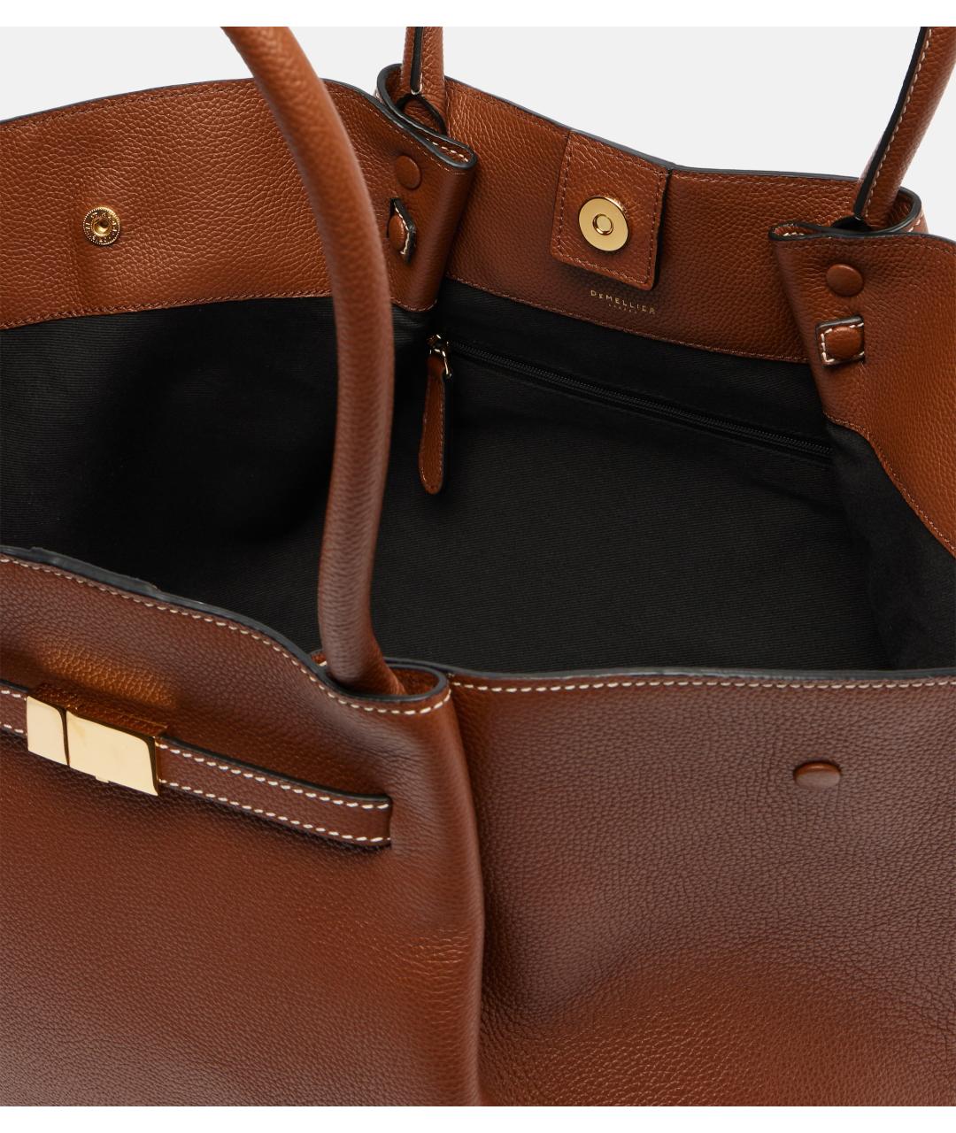 DEMELLIER Коричневая кожаная сумка тоут, фото 5
