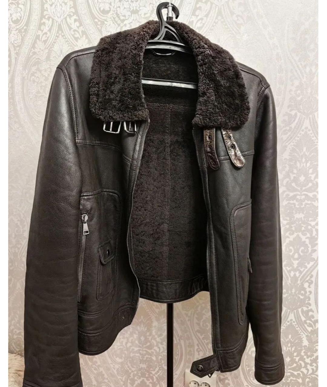 DOLCE&GABBANA Коричневая кожаная дубленка/шуба, фото 2