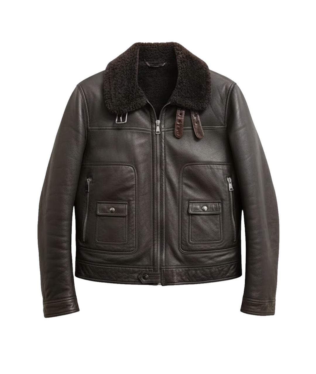 DOLCE&GABBANA Коричневая кожаная дубленка/шуба, фото 1