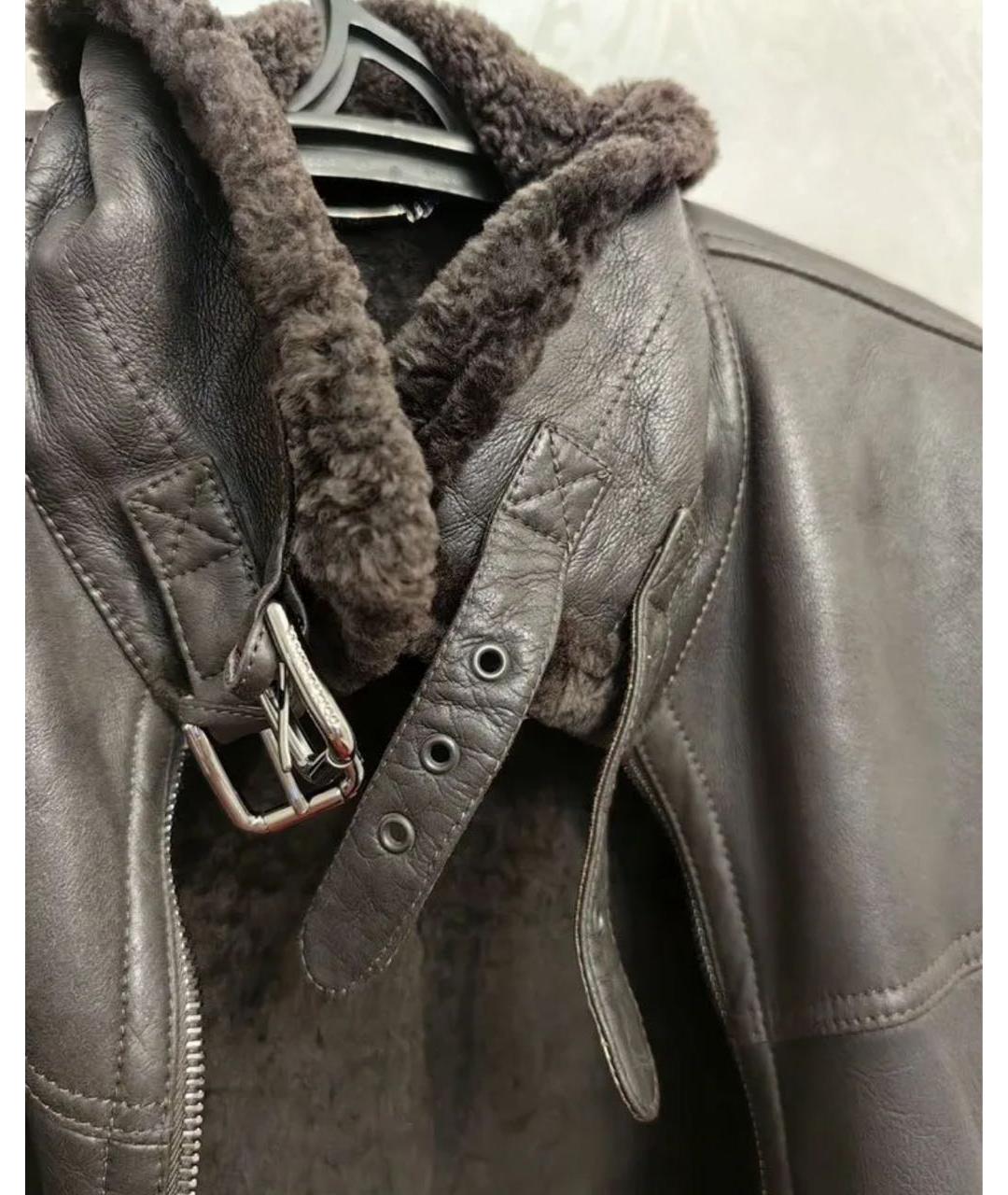 DOLCE&GABBANA Коричневая кожаная дубленка/шуба, фото 4