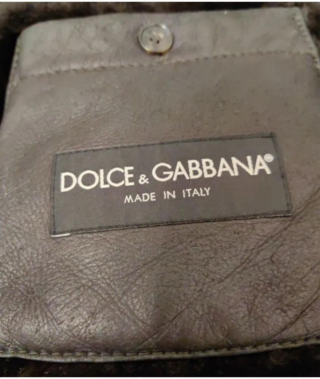 DOLCE&GABBANA Коричневая кожаная дубленка/шуба, фото 3