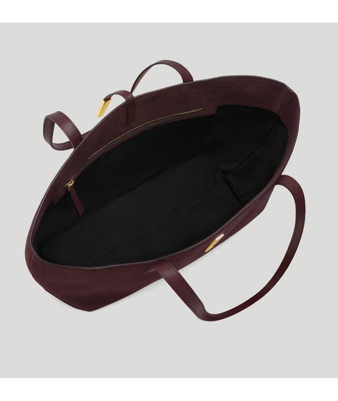 DEMELLIER Бордовая замшевая сумка тоут, фото 6
