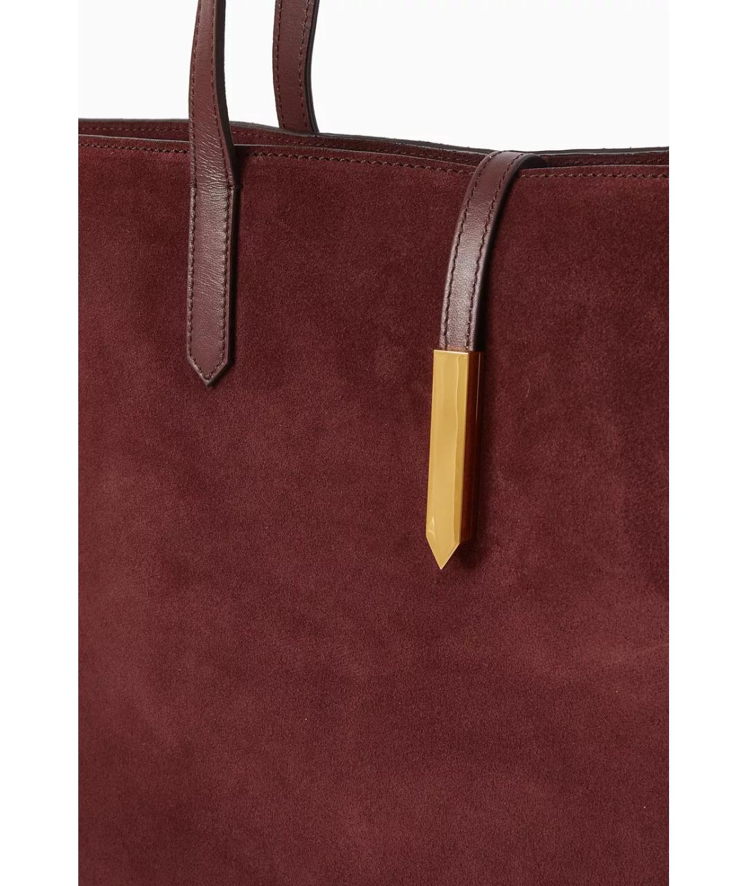 DEMELLIER Бордовая замшевая сумка тоут, фото 4