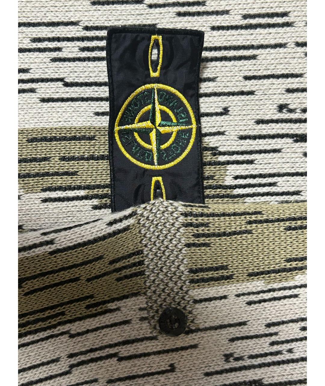 STONE ISLAND Бежевый шерстяной джемпер / свитер, фото 2