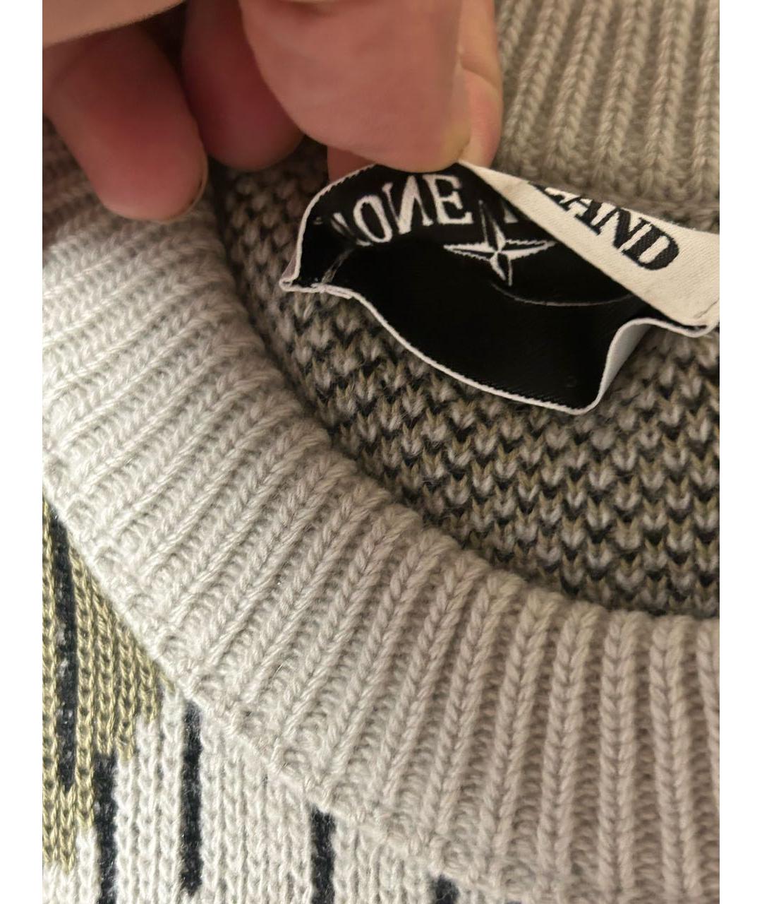 STONE ISLAND Бежевый шерстяной джемпер / свитер, фото 3