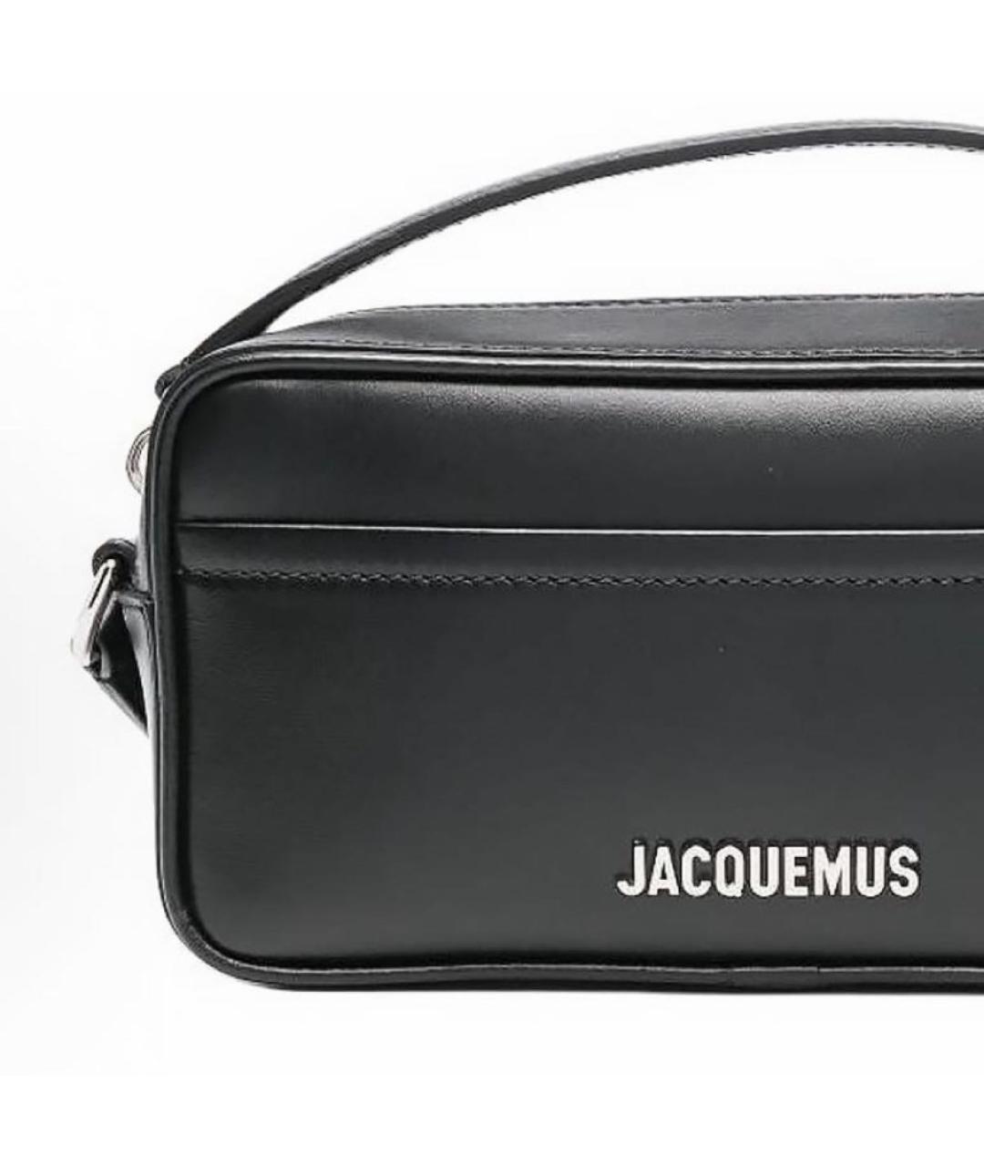 JACQUEMUS Черная кожаная сумка с короткими ручками, фото 3