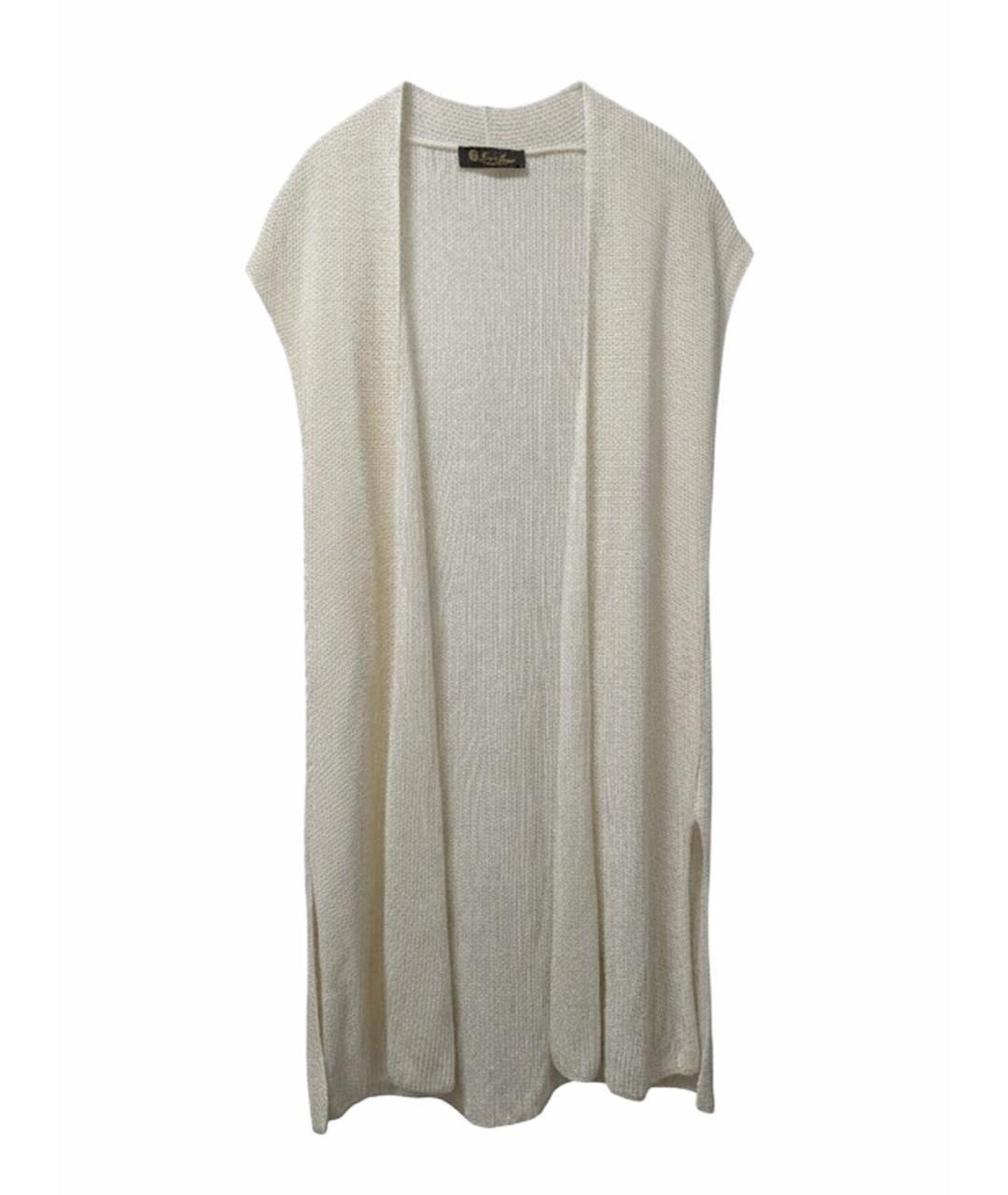 LORO PIANA Белая льняная жилетка, фото 1