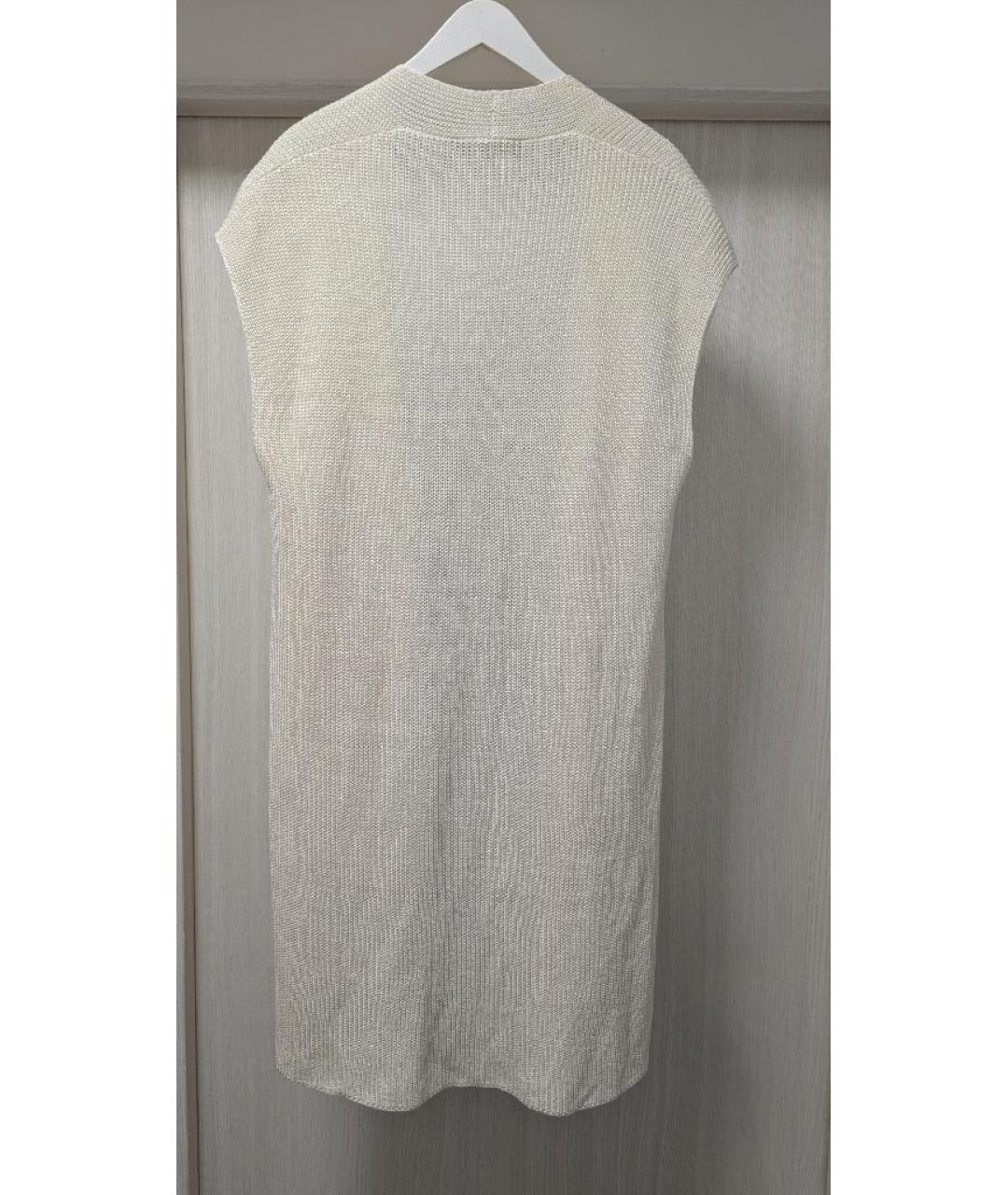 LORO PIANA Белая льняная жилетка, фото 2