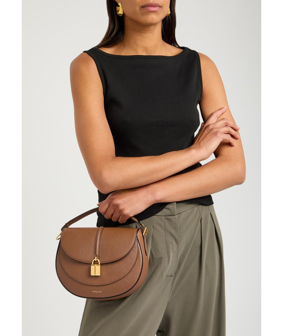 DEMELLIER Коричневая кожаная сумка через плечо, фото 3