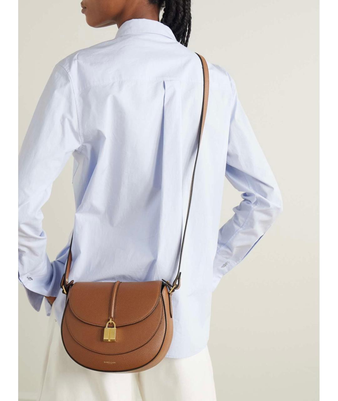 DEMELLIER Коричневая кожаная сумка через плечо, фото 4