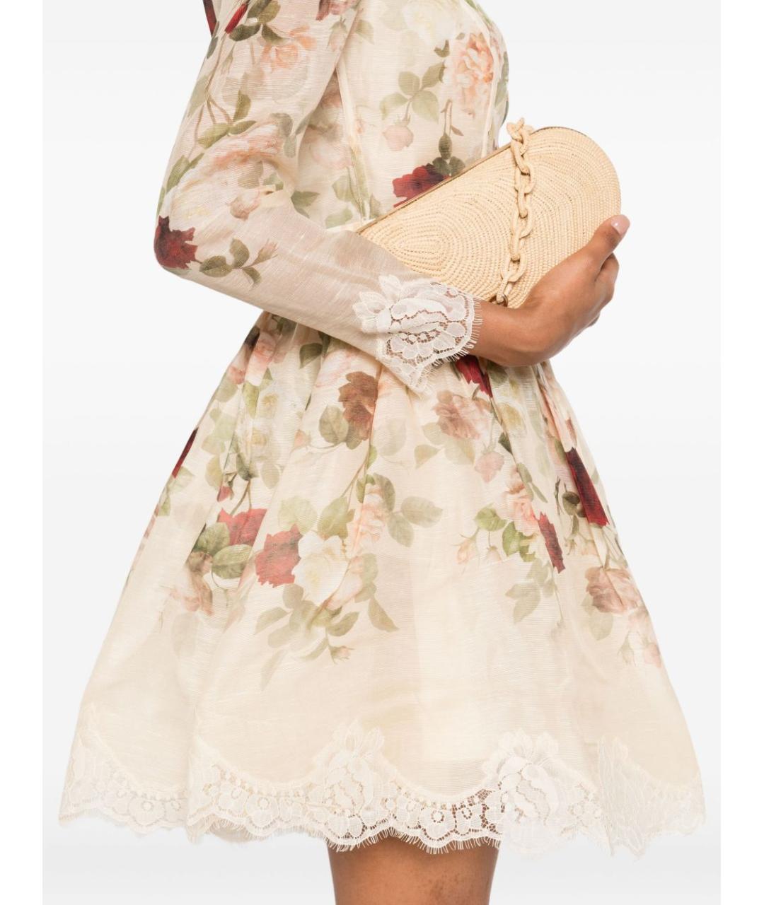 ZIMMERMANN Белое льняное повседневное платье, фото 5