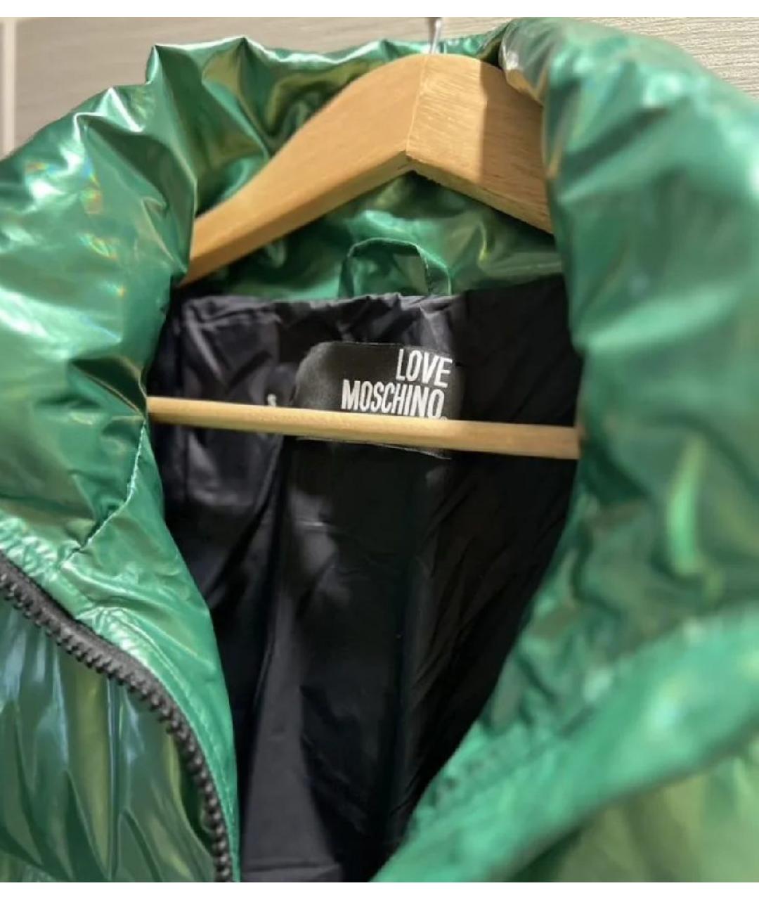 MOSCHINO Зеленая полиэстеровая куртка, фото 3