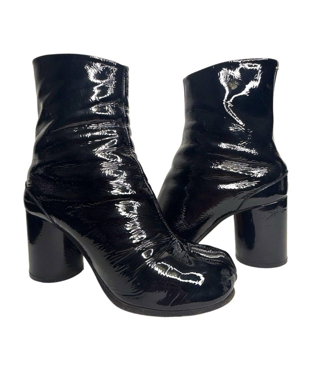 MAISON MARGIELA Черные ботильоны из лакированной кожи, фото 9