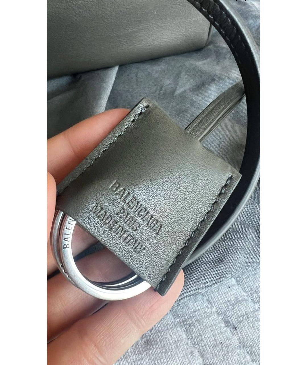 BALENCIAGA Хаки кожаная сумка через плечо, фото 7