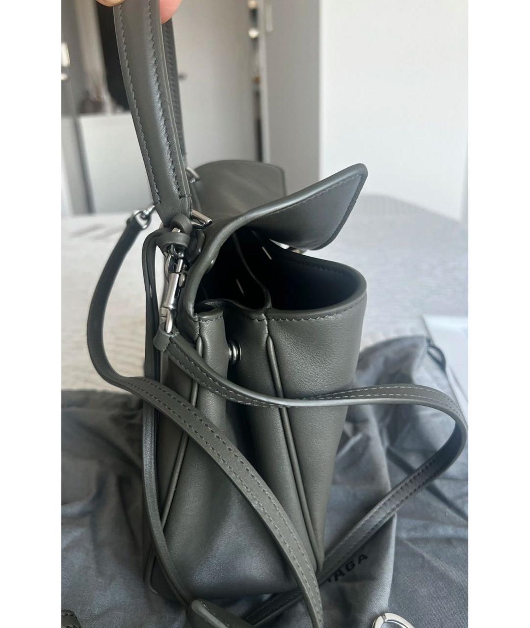 BALENCIAGA Хаки кожаная сумка через плечо, фото 3