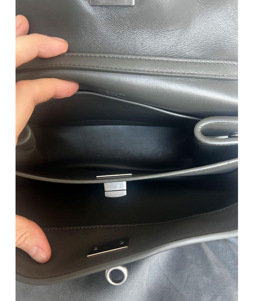 BALENCIAGA Хаки кожаная сумка через плечо, фото 4