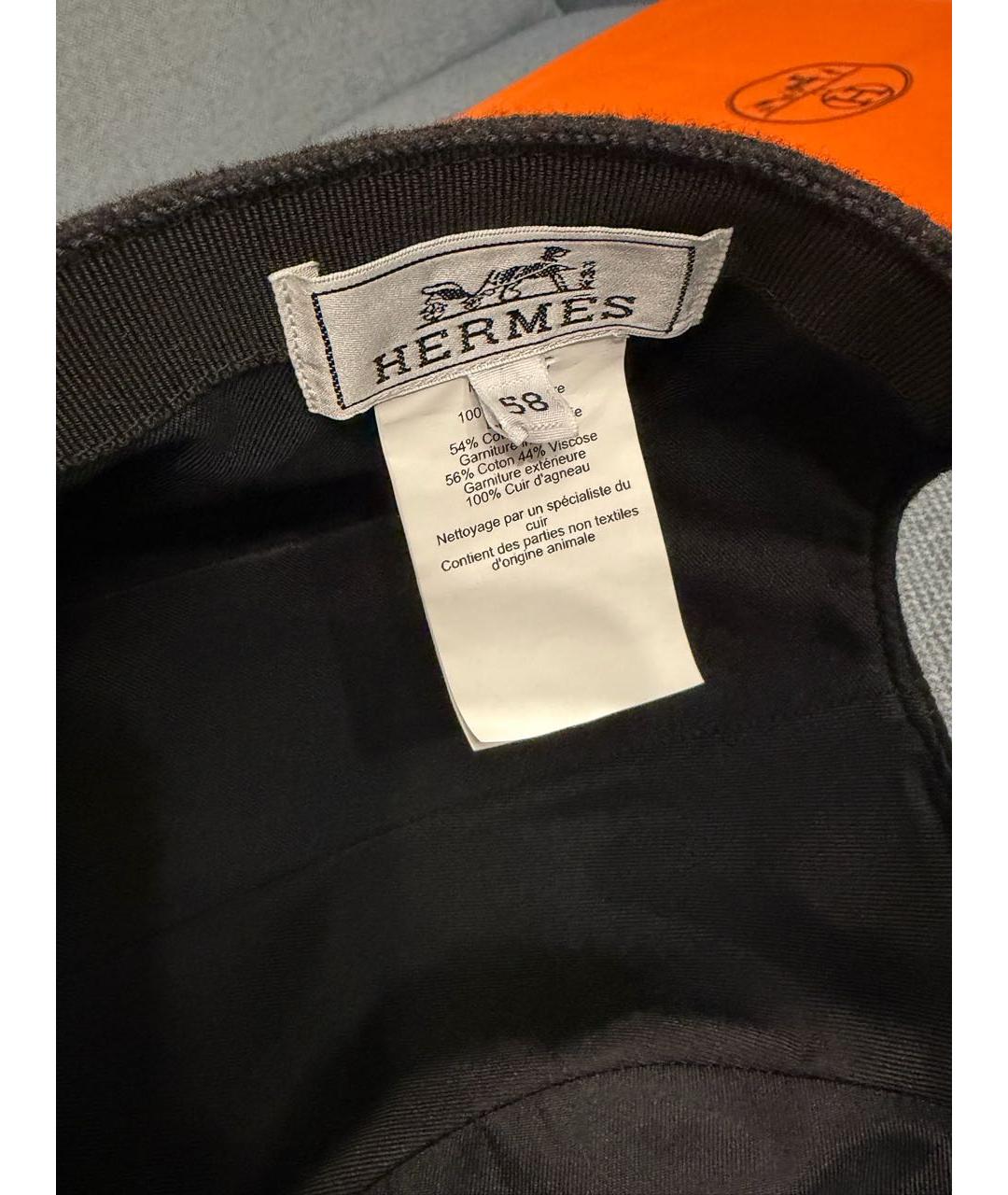 HERMES Черная кашемировая кепка/бейсболка, фото 4