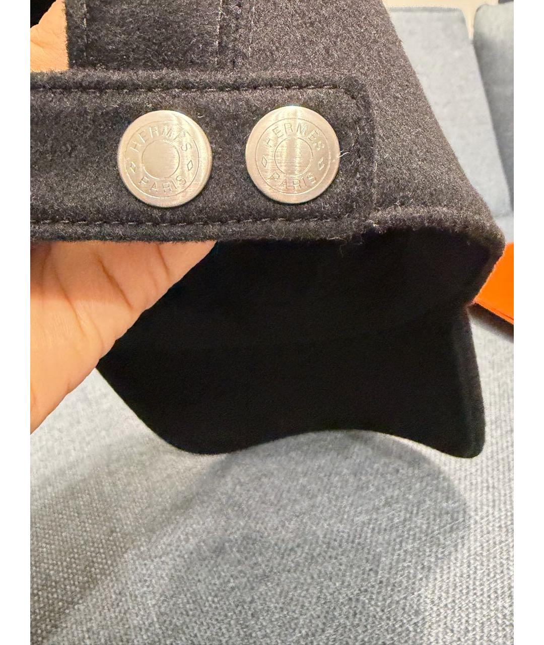 HERMES Черная кашемировая кепка/бейсболка, фото 3