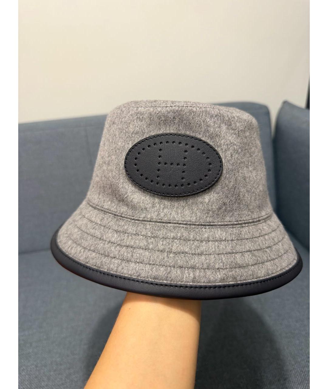 HERMES Серая кашемировая панама, фото 3