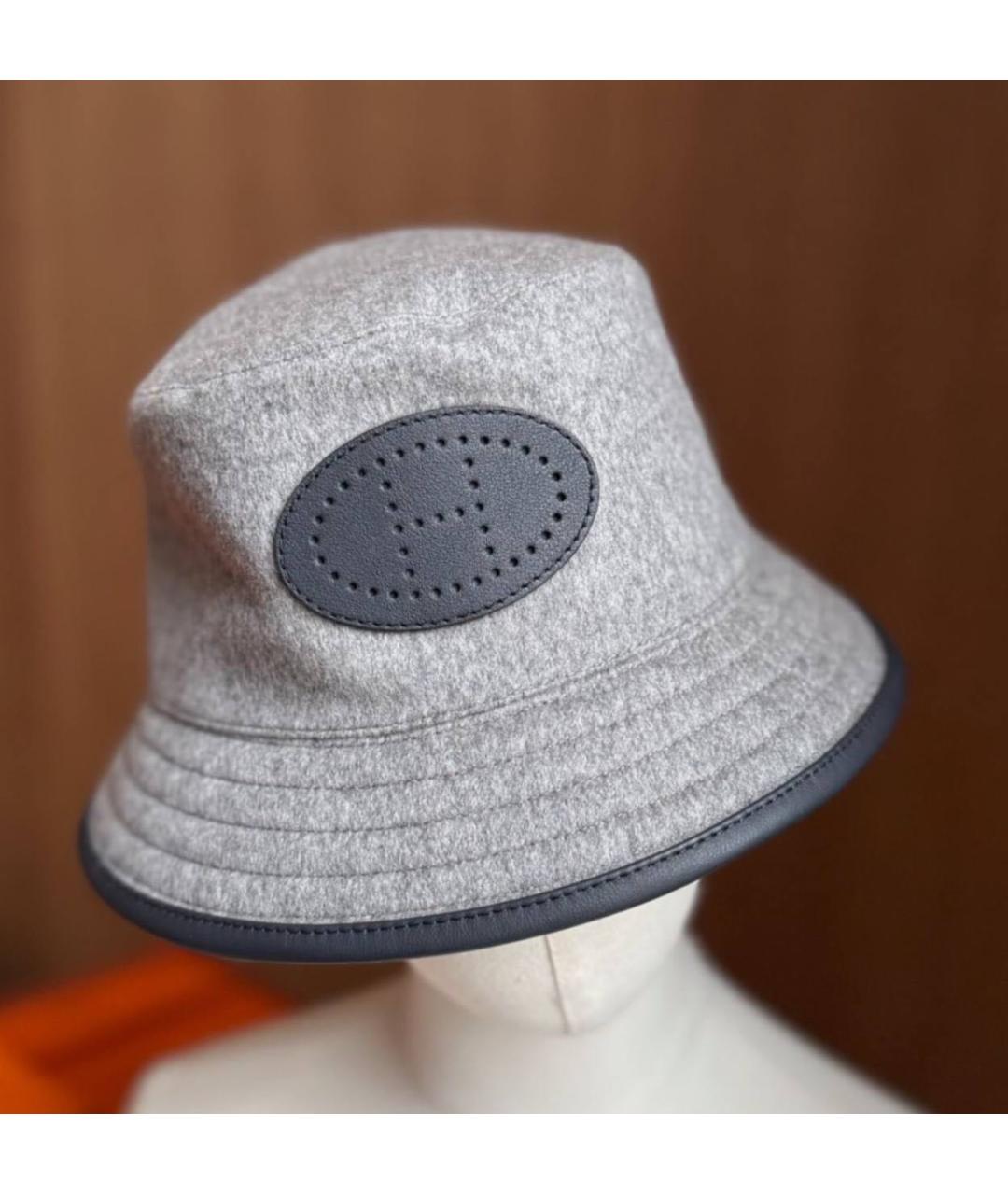 HERMES Серая кашемировая панама, фото 4