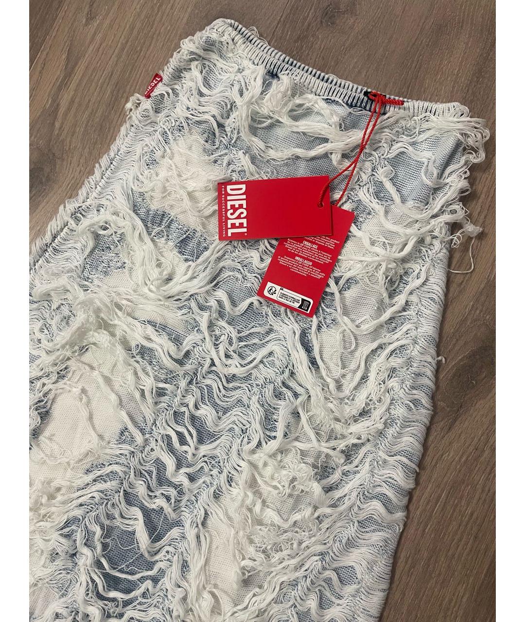 DIESEL Голубая хлопко-эластановая юбка макси, фото 3