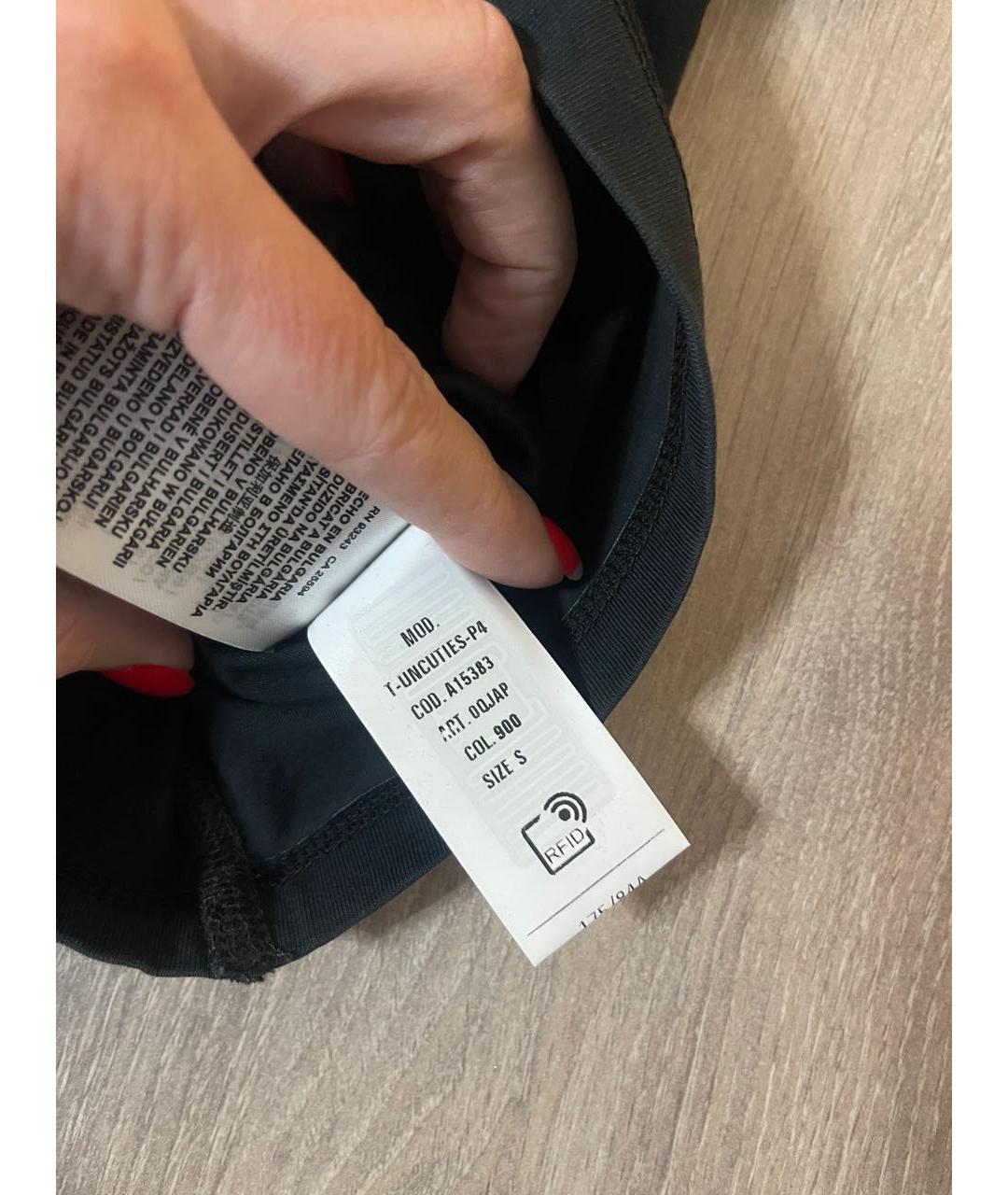 DIESEL Антрацитовая хлопко-эластановая футболка, фото 5