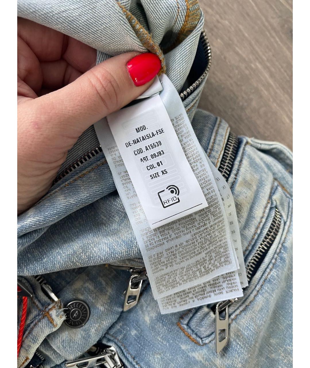 DIESEL Голубой хлопко-эластановый комбинезон, фото 5