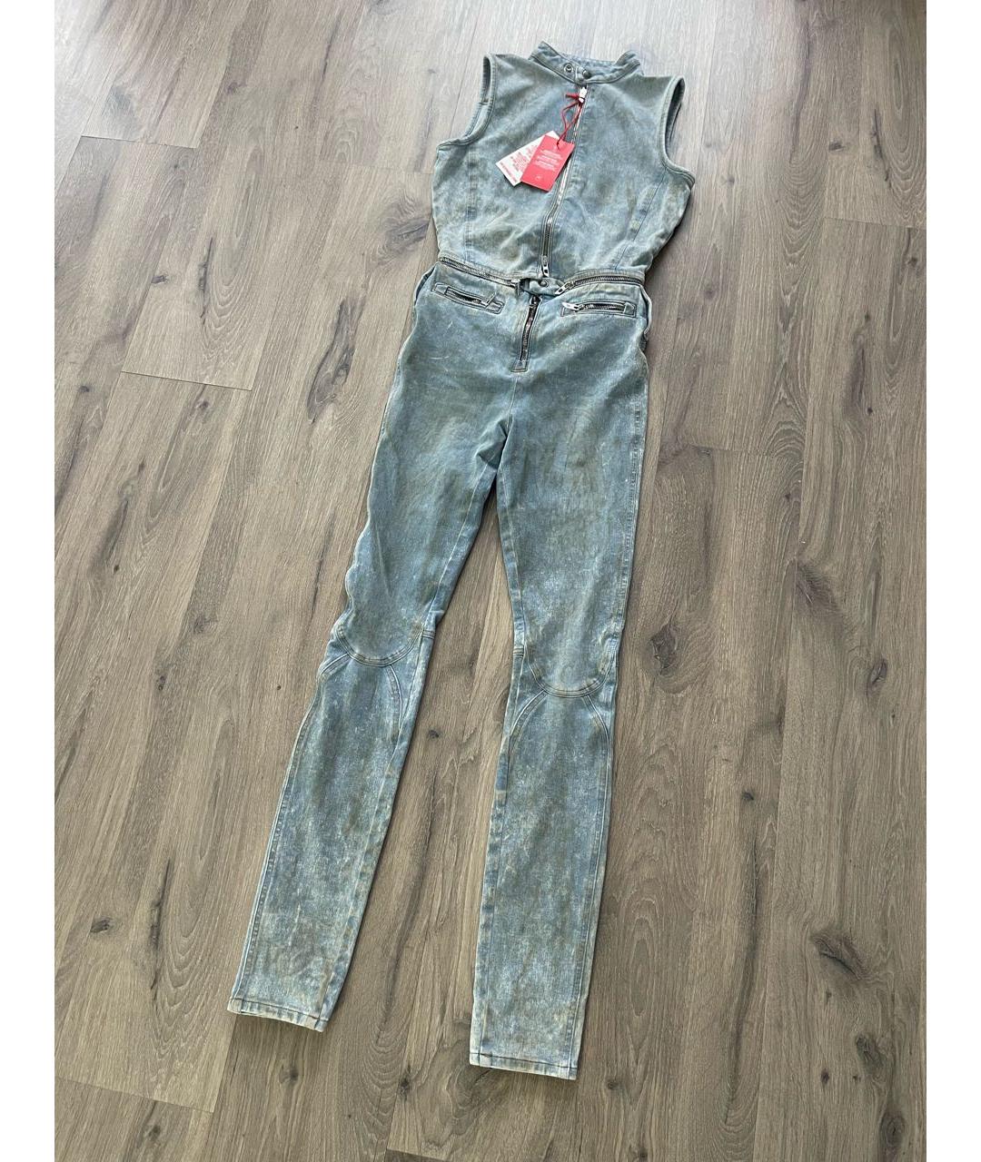 DIESEL Голубой хлопко-эластановый комбинезон, фото 7