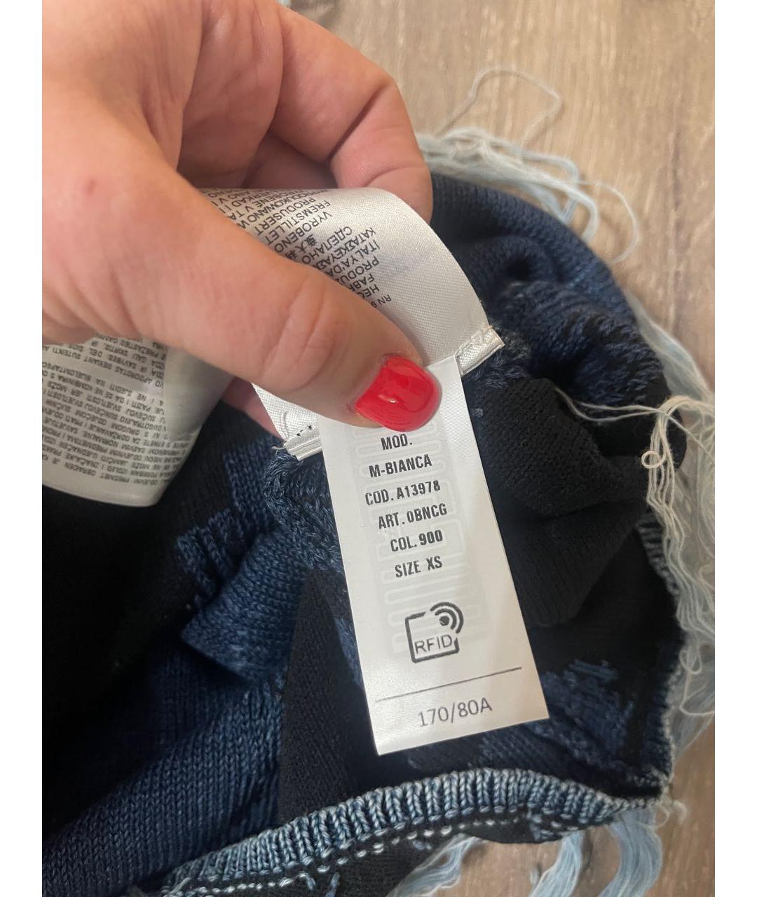 DIESEL Синее хлопко-эластановое повседневное платье, фото 5