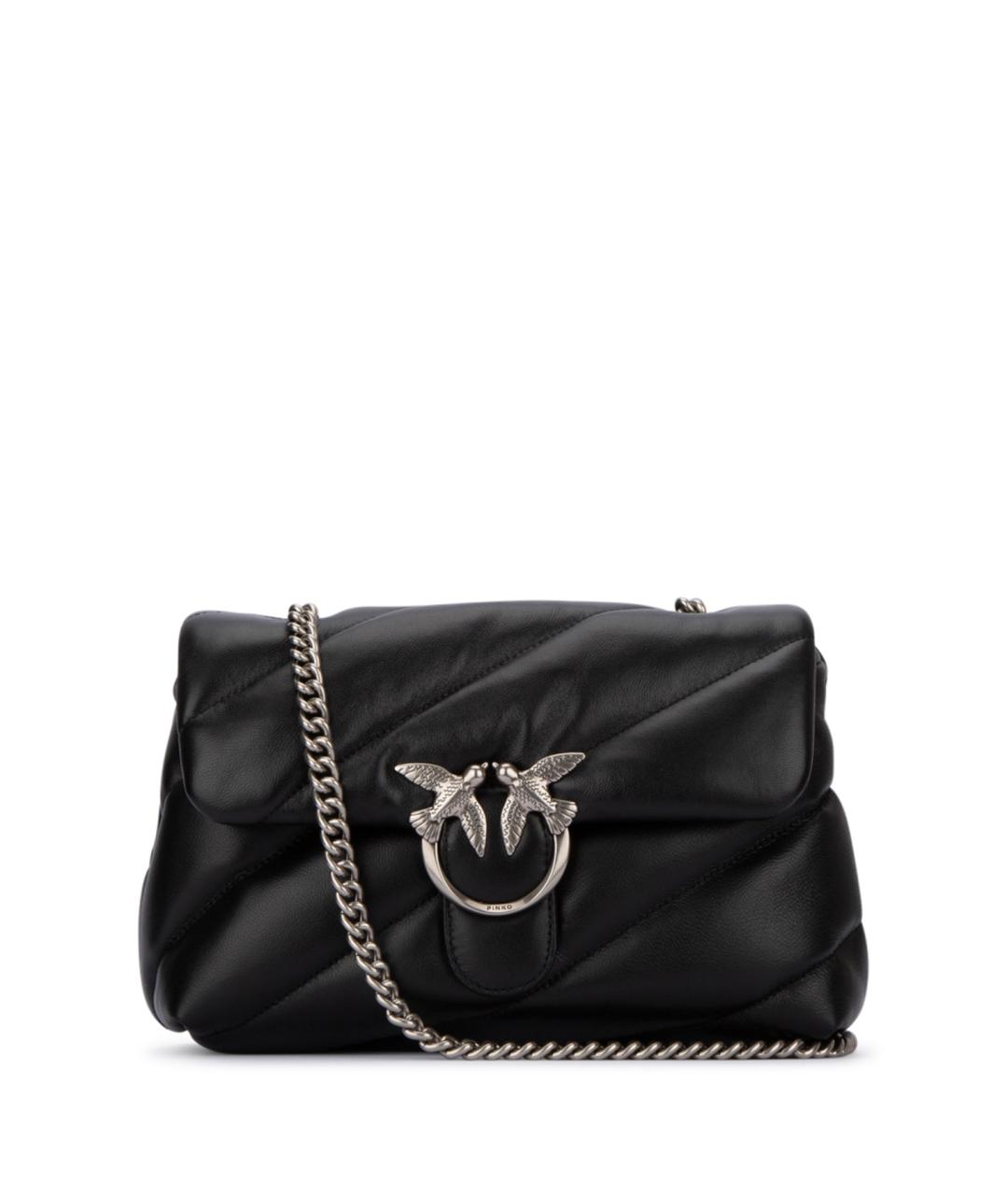 PINKO Черная кожаная сумка через плечо, фото 1