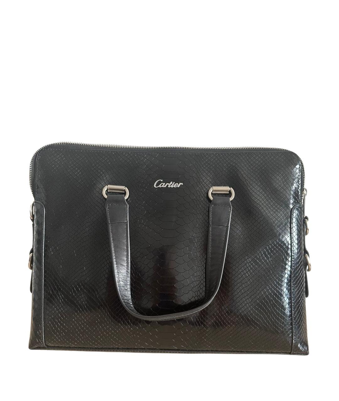 CARTIER Черная сумка тоут из лакированной кожи, фото 1