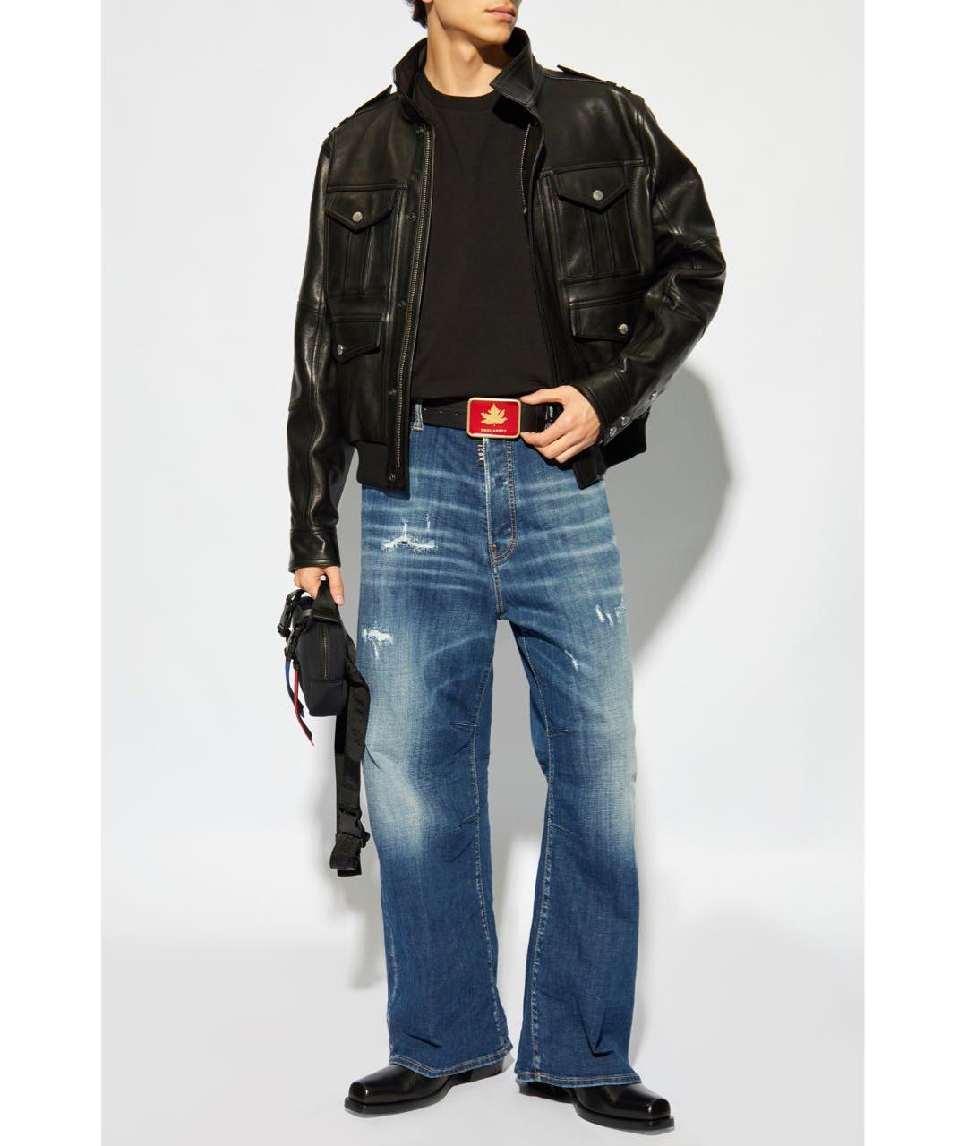 DSQUARED2 Синие хлопко-эластановые прямые джинсы, фото 6