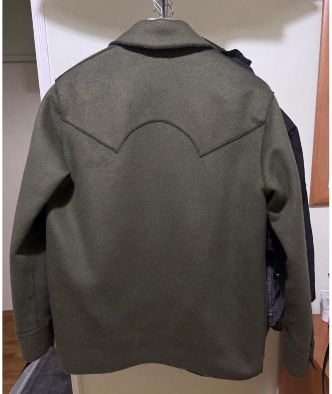 OFF-WHITE Хаки шерстяная рубашка, фото 3