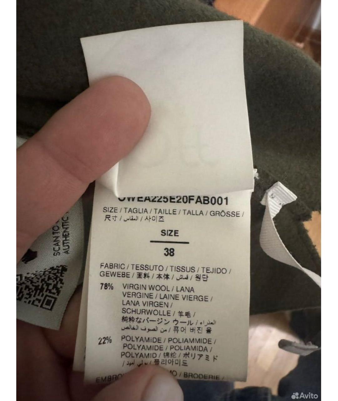 OFF-WHITE Хаки шерстяная рубашка, фото 5