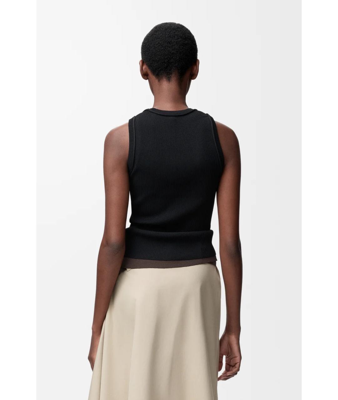 LOEWE Черная вискозная майка, фото 4