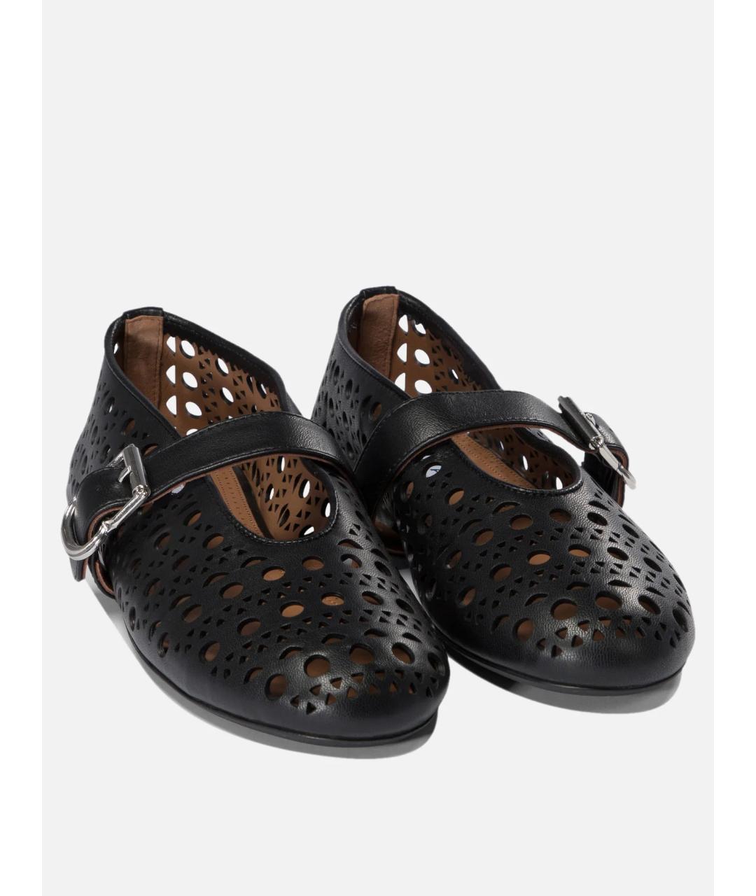 ALAIA Черные кожаные балетки, фото 2