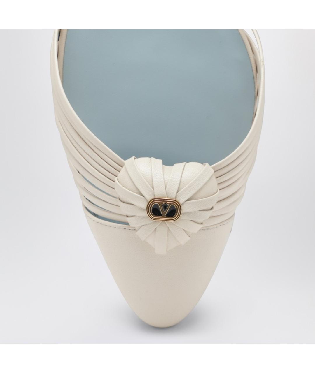 VALENTINO Белые кожаные балетки, фото 2