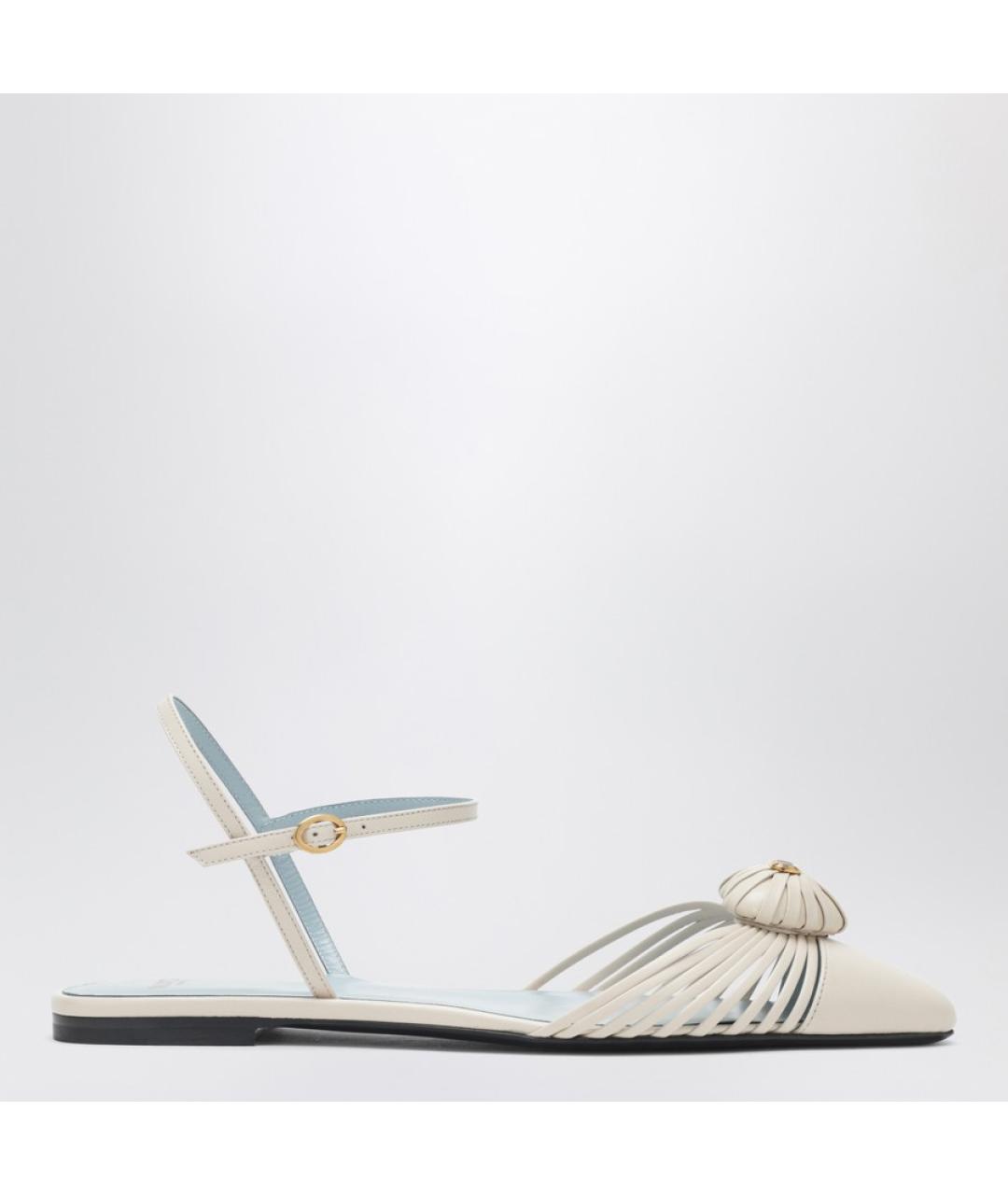 VALENTINO Белые кожаные балетки, фото 5