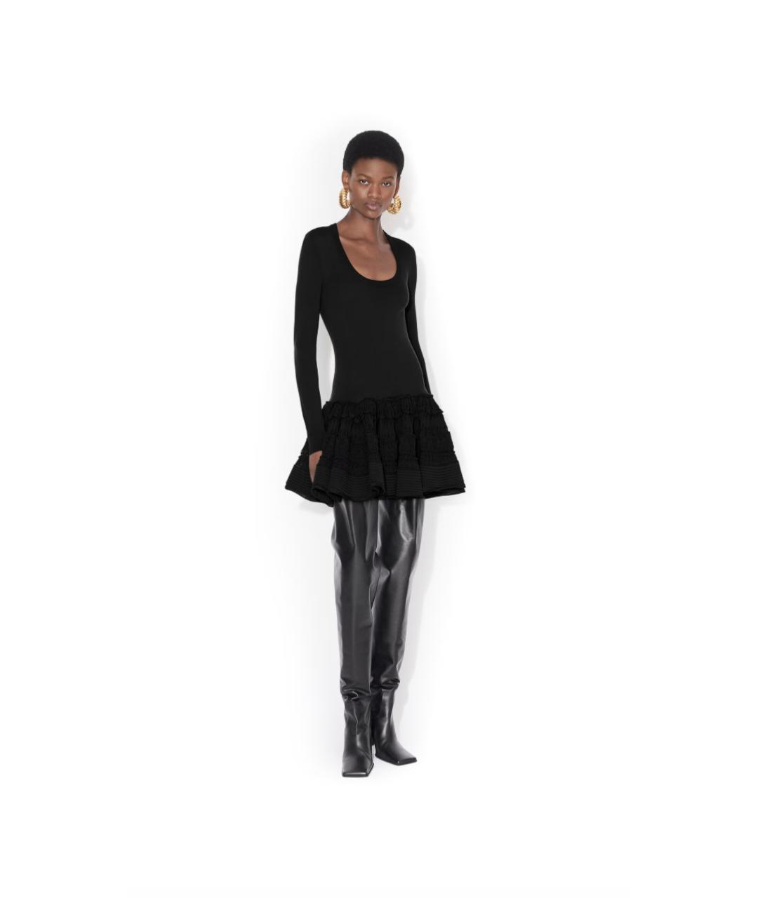 ALAIA Черное шерстяное повседневное платье, фото 2