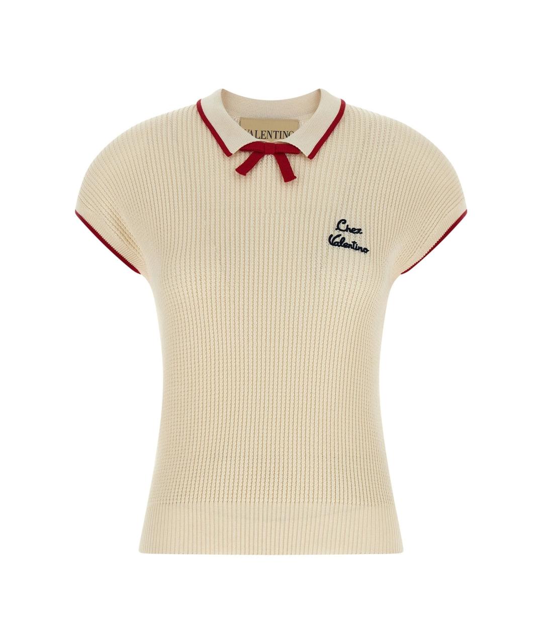 VALENTINO Бежевая хлопковая футболка, фото 1