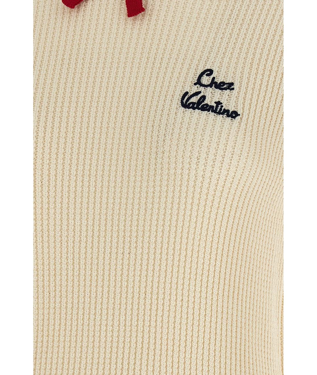 VALENTINO Бежевая хлопковая футболка, фото 4