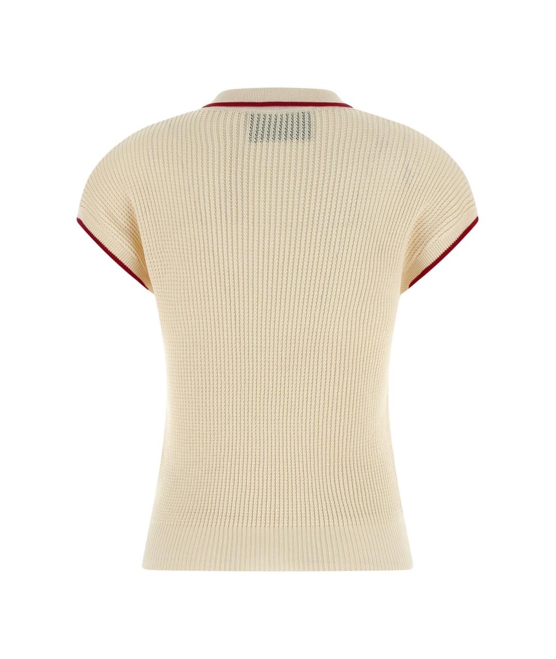 VALENTINO Бежевая хлопковая футболка, фото 2