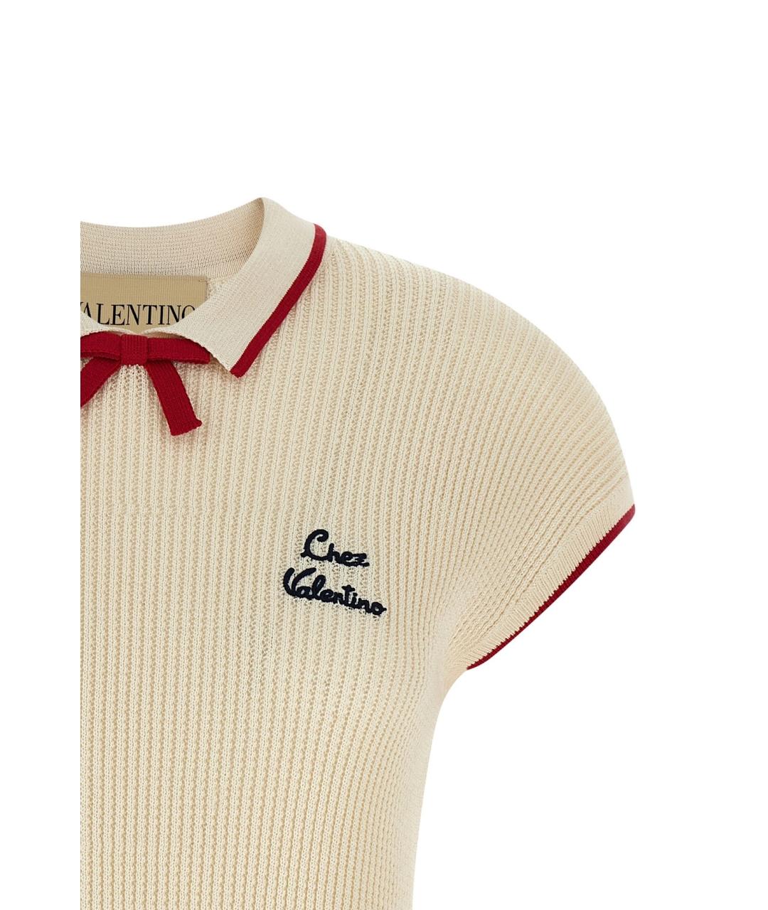 VALENTINO Бежевая хлопковая футболка, фото 3