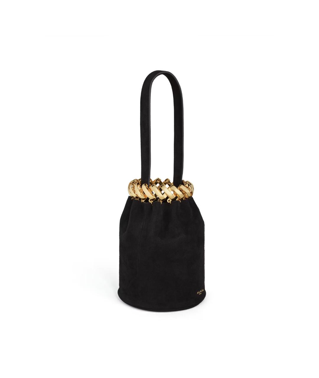ALAIA Черная замшевая сумка с короткими ручками, фото 2