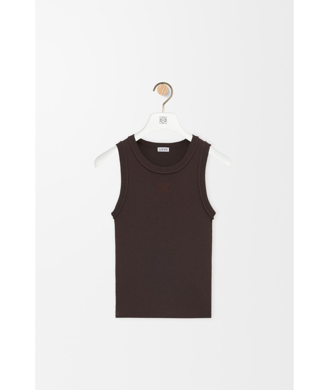 LOEWE Коричневая вискозная майка, фото 6