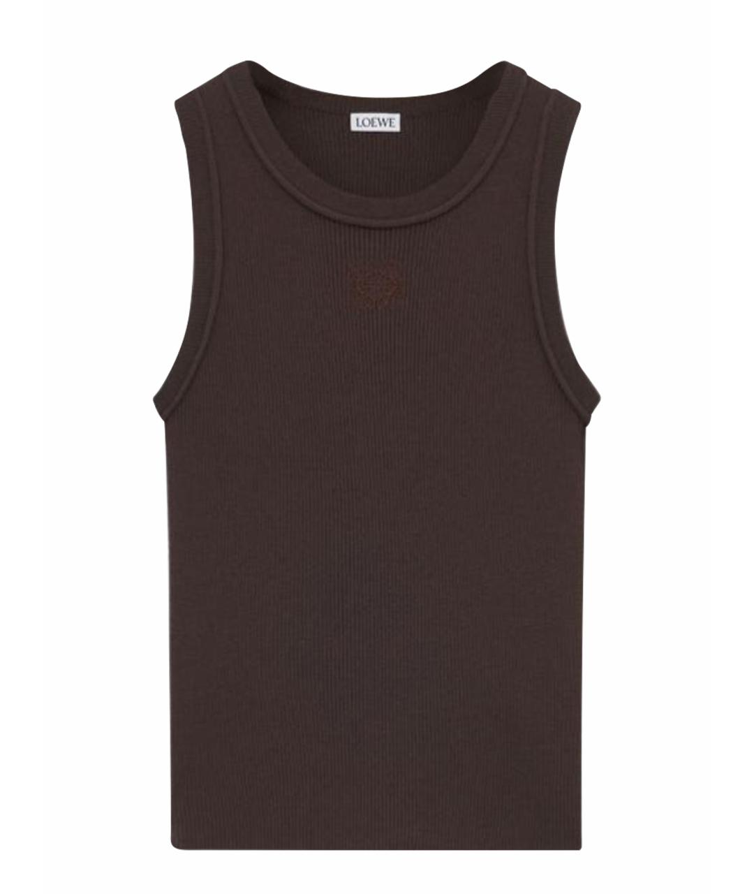 LOEWE Коричневая вискозная майка, фото 1