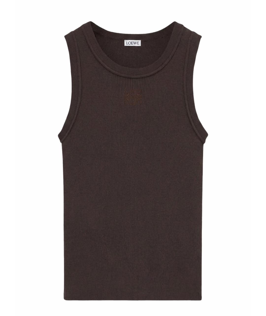 LOEWE Коричневая вискозная майка, фото 7