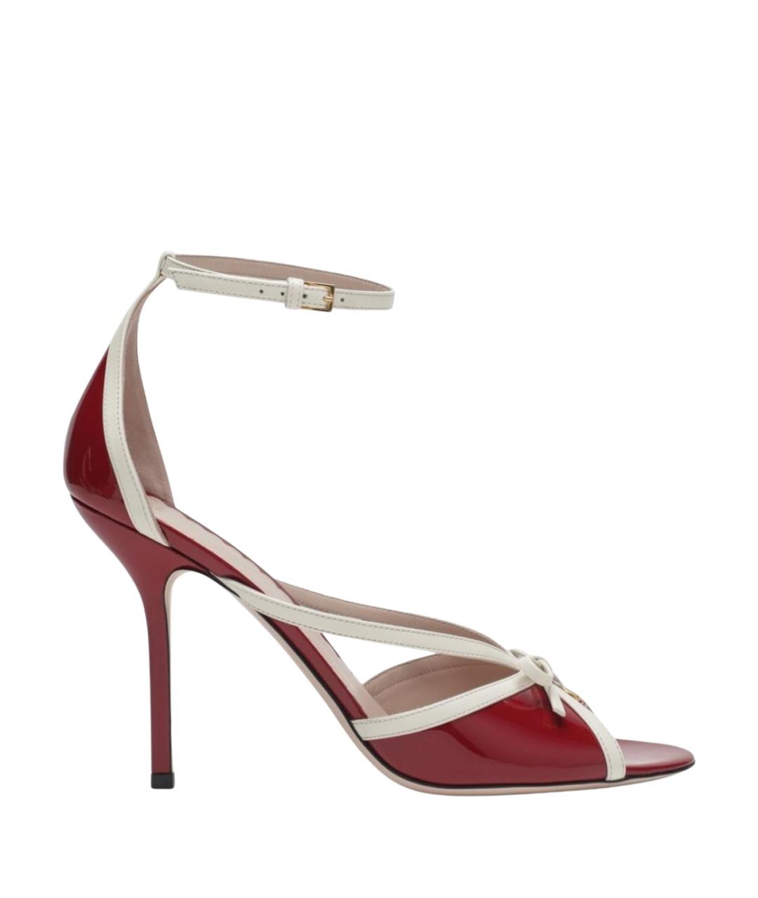 VALENTINO Красные босоножки из лакированной кожи, фото 1