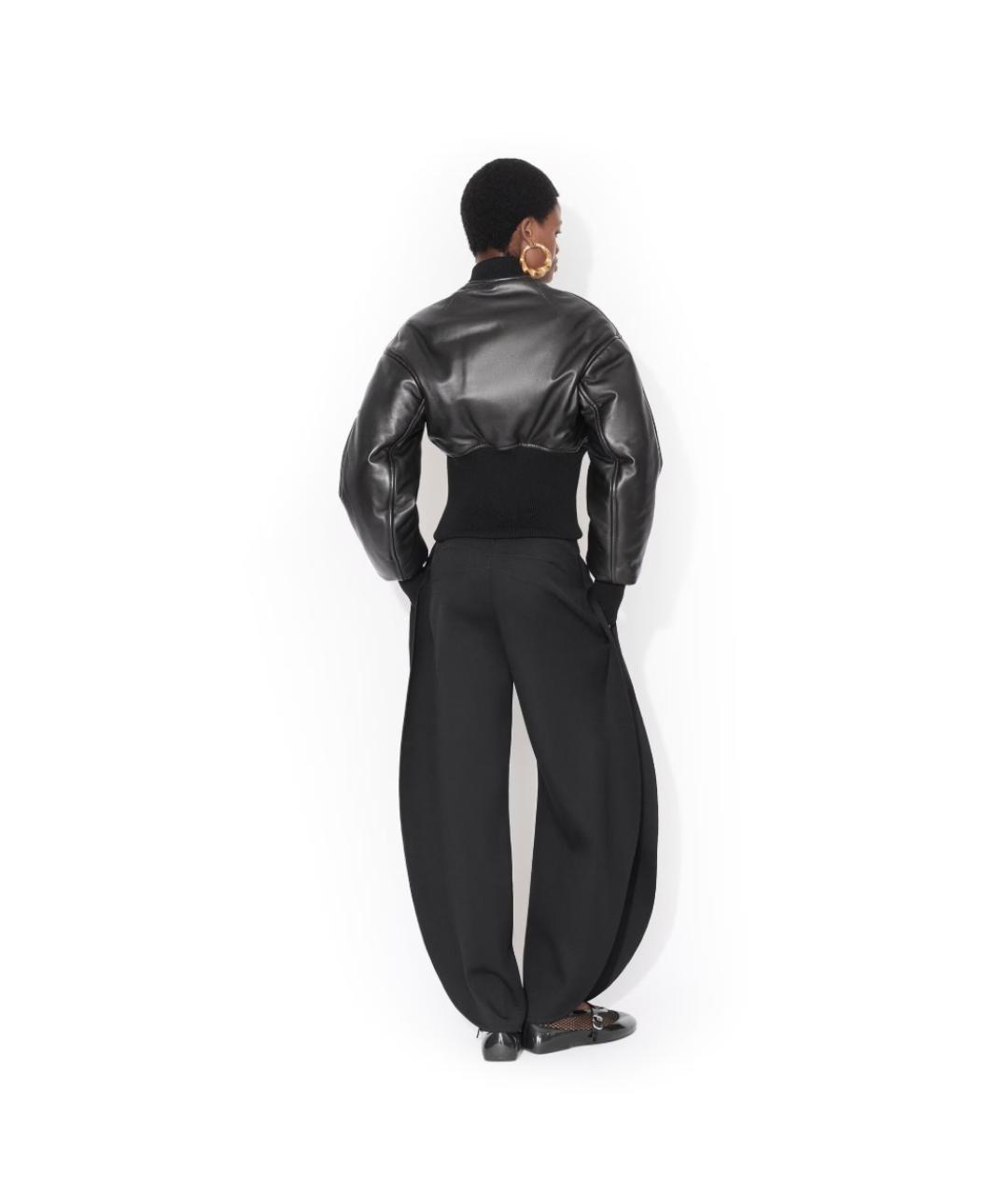 ALAIA Черные шерстяные прямые брюки, фото 3